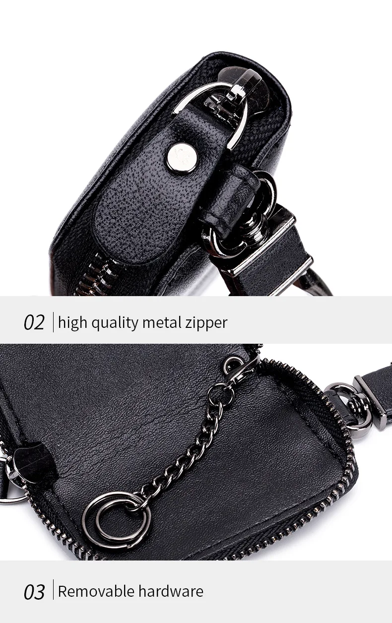 New Car Key Bag Cover High Quality Leather Keychain Car Key Case for Men Casual Mini Automobile Key Holder Organizer Pouch Women