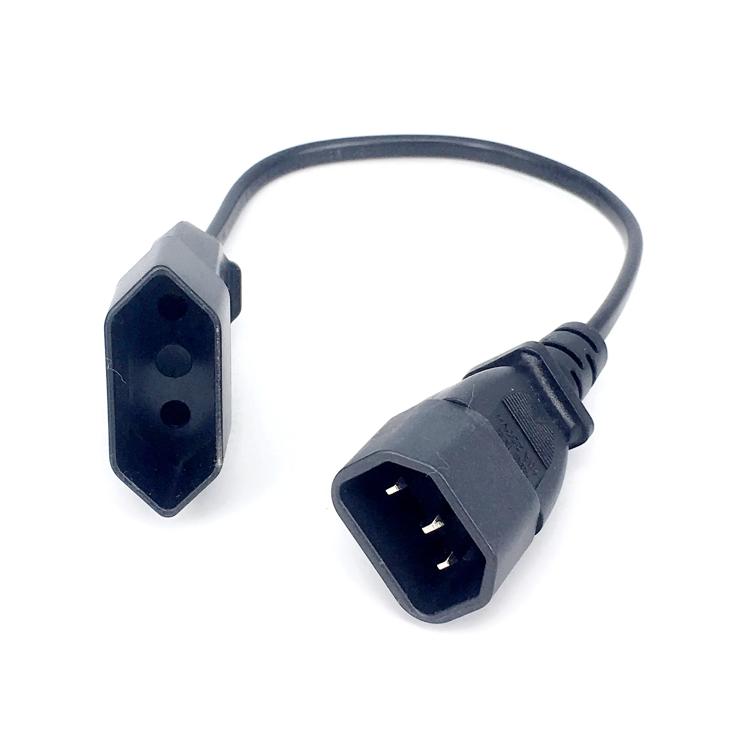 IEC 320 C14 Male Plug to European 2Pin Female Power Cable For UPS PDU,EU Power Adapter Cord,30CM