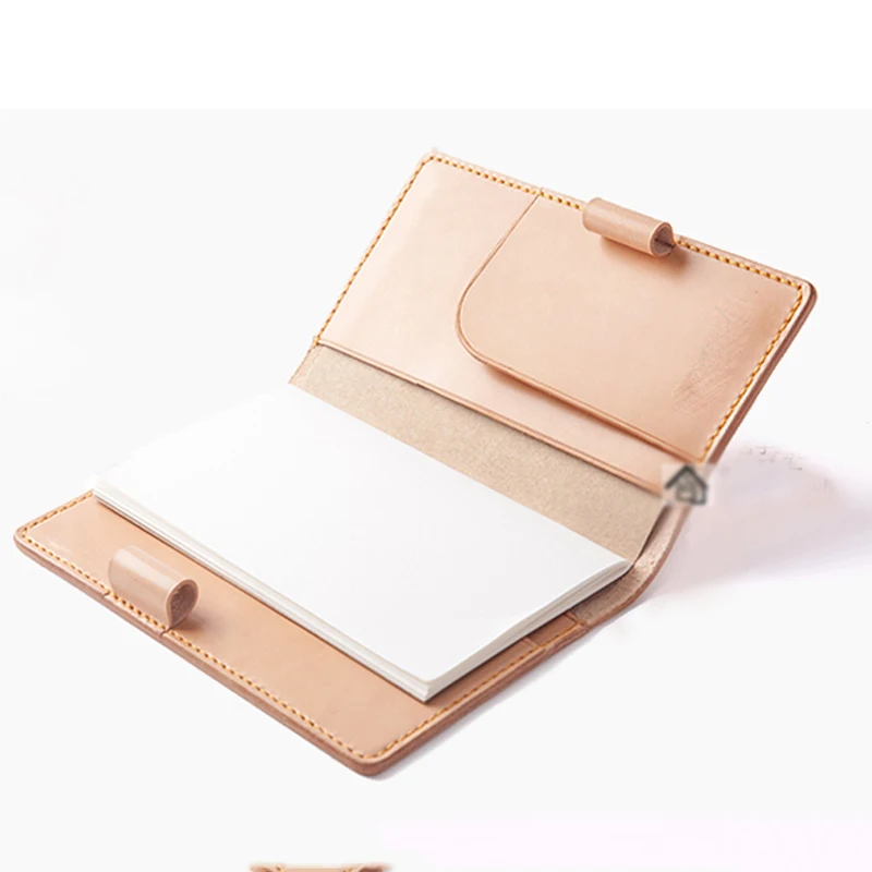 DIY leather craft notebook with pen holder kraft paper pattern hollowed stencil template 13x23x2cm