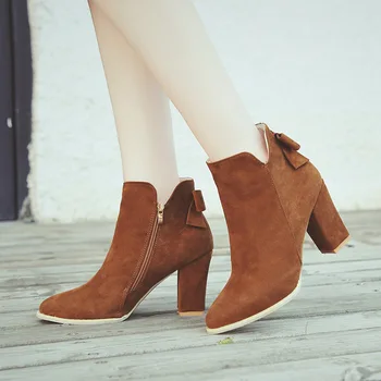 

SunNY Everest Winter New Women'S Boots Thick Bottom High-Heeled Short Boots Bare Boots Pointed Boots size 34-43