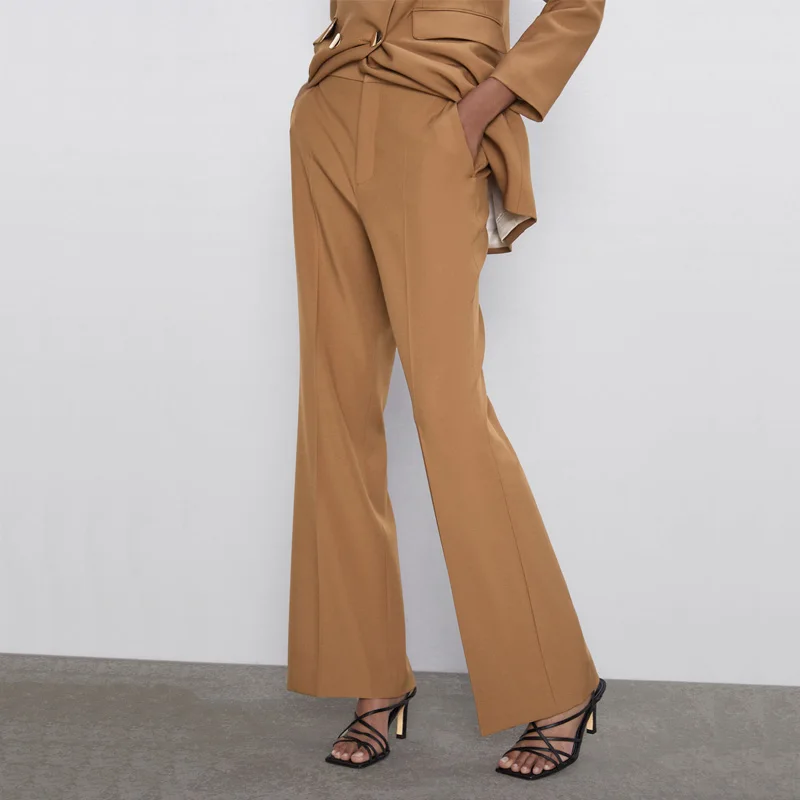 

Autumn women's trousers casual solid color flared pants
