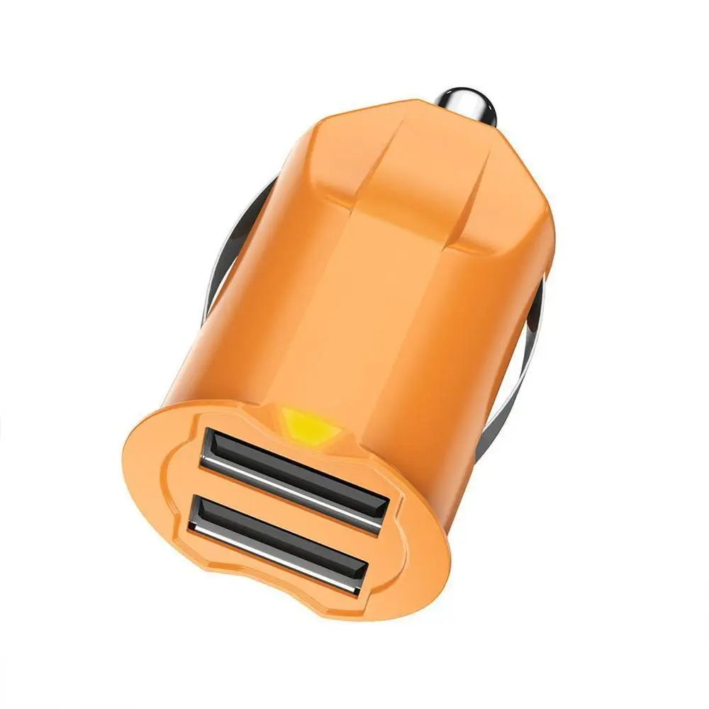 2.1A мини двойной usb порт автомобильное зарядное устройство для смарт мобильного телефона Прикуриватель разъем питание аксессуары для автомобильного зарядного устройства - Название цвета: orange