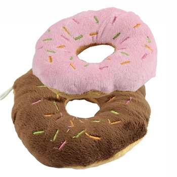 

New Pet Dog Puppy Cat Animal Squeaky Squeaker Sound Toy Cotton Wool Donut