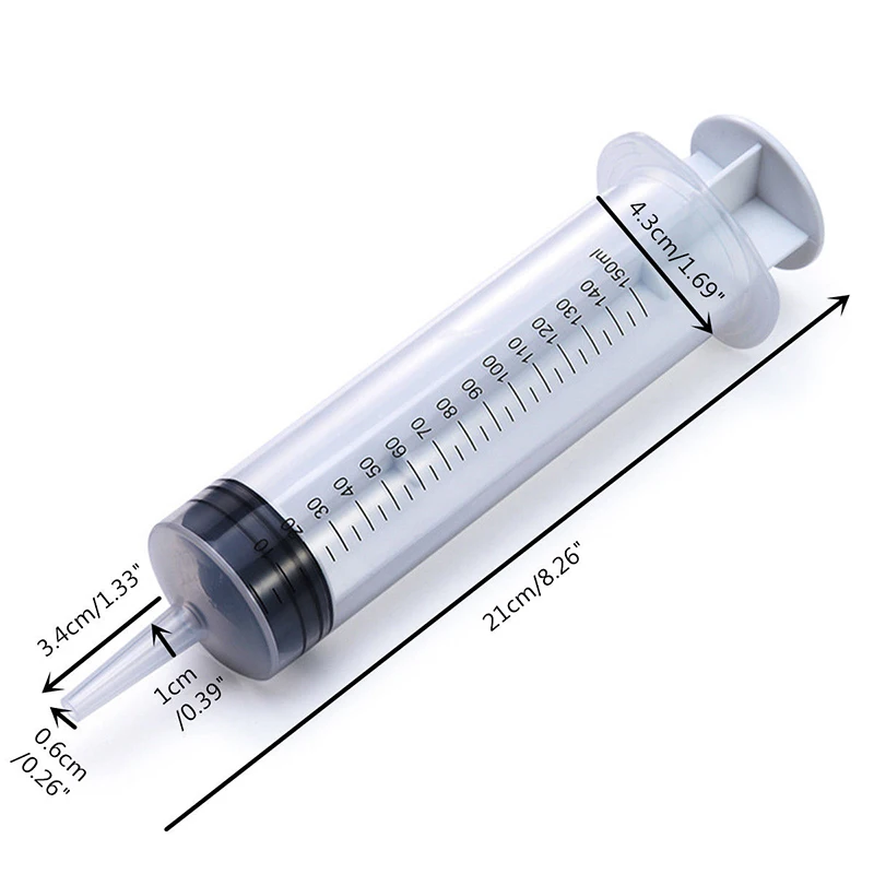 1 комплект прозрачный Большой Шприц 150 мл большой одноразовый шприц подающий Впускной насос масло& 1 м Мягкая трубка