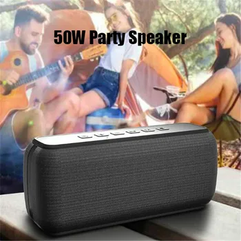 

High Power Bluetooth Speaker 50W Surround Sound Music Center Waterproof Tws Acoustic System Hifi Water Column Subwoofer Soundba