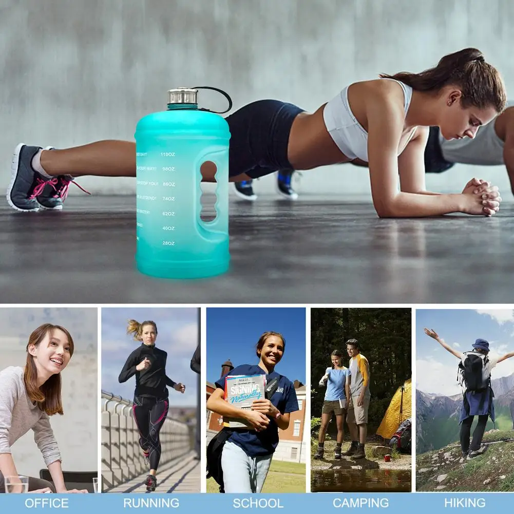 1 Gallon Big Drink Water Bottle Jug Gourd For Travel Sports Fitness Gym Exercise 