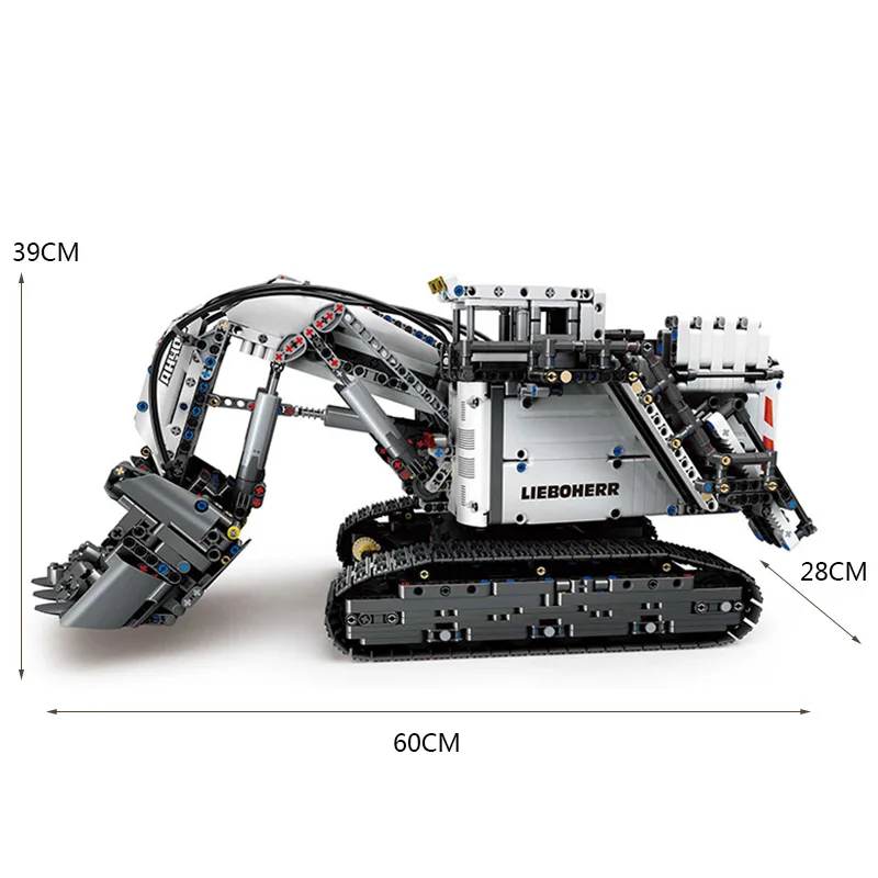 Technic автомобильный двигатель мощный мобильный кран экскаватор либхер R9800 Mk II модель автомобиля совместима с 42100 строительными блоками кирпича