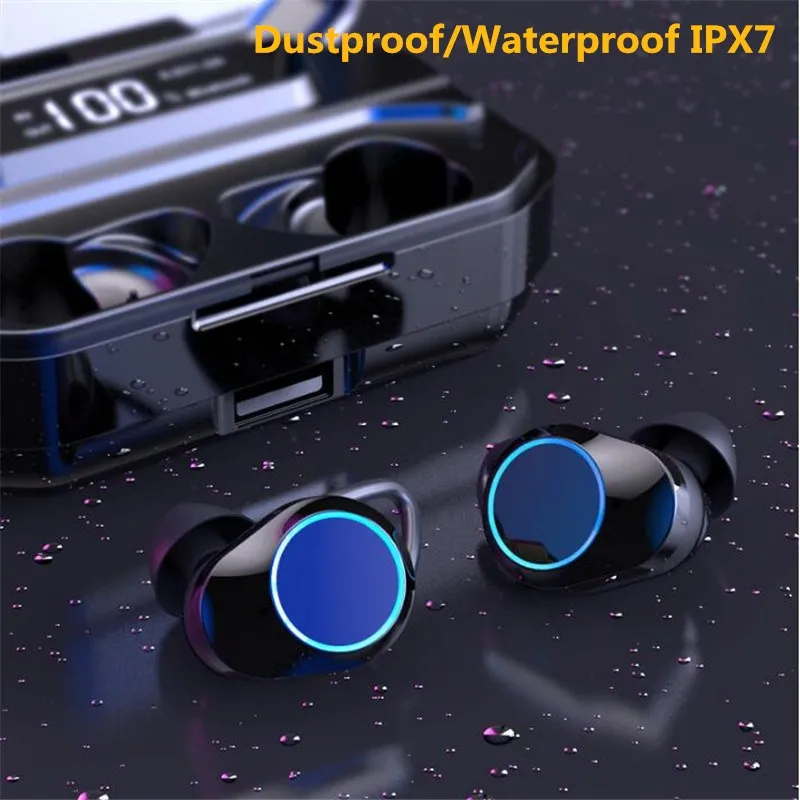 G02 Bluetooth 9D стерео наушники TWS 5,0 беспроводные наушники IPX7 Водонепроницаемая гарнитура 3300 мАч светодиодный индикатор питания дисплея банк держатель телефона