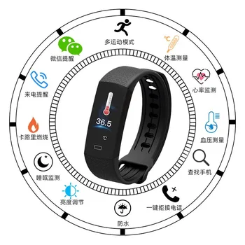 

Smart Bracelet Measuring Temperature Monitoring Heart Rate Blood Pressure Call Reject Pedometer Gift Sports Body Temper