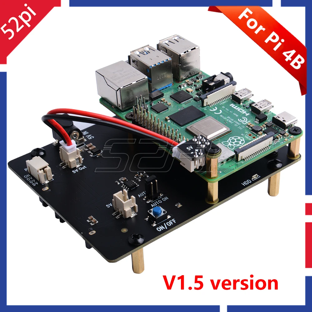 52Pi Новая версия! Raspberry X825 2,5 дюймов SATA HDD/SSD Плата расширения для хранения Raspberry Pi 4B (4 модели B)