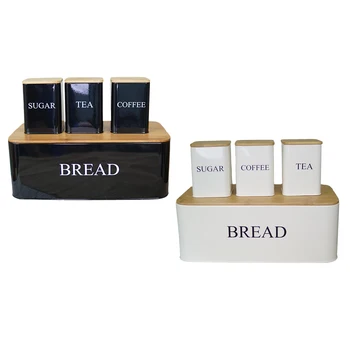 

European Style Galvanized Iron Bread Box Snack Storage Box Rectangular
