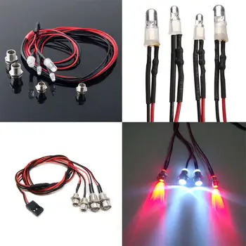 

Style RC On-Road 5mm or 3.0mm White & Red Vehicle Headlights 4 LED Light