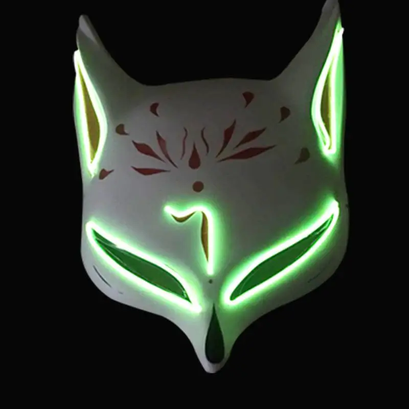 

LED Mask Mascara LED Glow Fox Mask Halloween Party Carnival Mask Masquerade Masks Printed Masker Night Ghost Dance Show Props