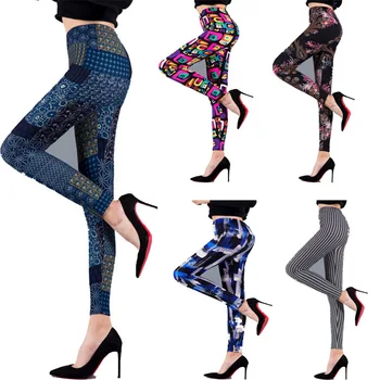 

Spring Autumn Plaid Ankle-length Wholesale Printing Casual Pants Leggings Leather