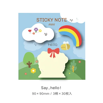 Милые детские серии Блокнот мини N Times Липкие заметки Kawaii Канцелярские дневники DIY блокнот бумажные закладки подарок - Цвет: A