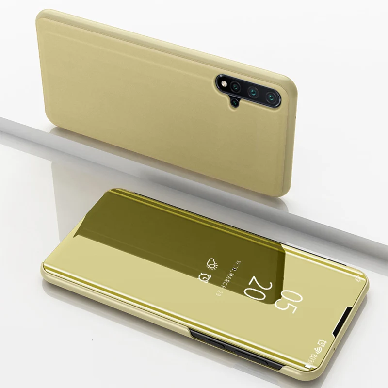 Deyonta Прозрачный чехол для huawei Nova 5 5i, умный зеркальный флип-чехол для huawei P Smart Z Honor 9X Pro P20 lite, чехол - Цвет: 04