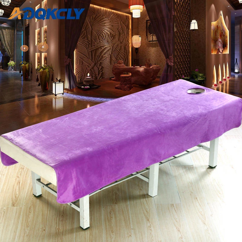 

80*190cm/120*190cm Beauty Massage Sheet Soft Flannel Material Massage Cover sheet for SPA Treatment Bed Cover with Breath Hole