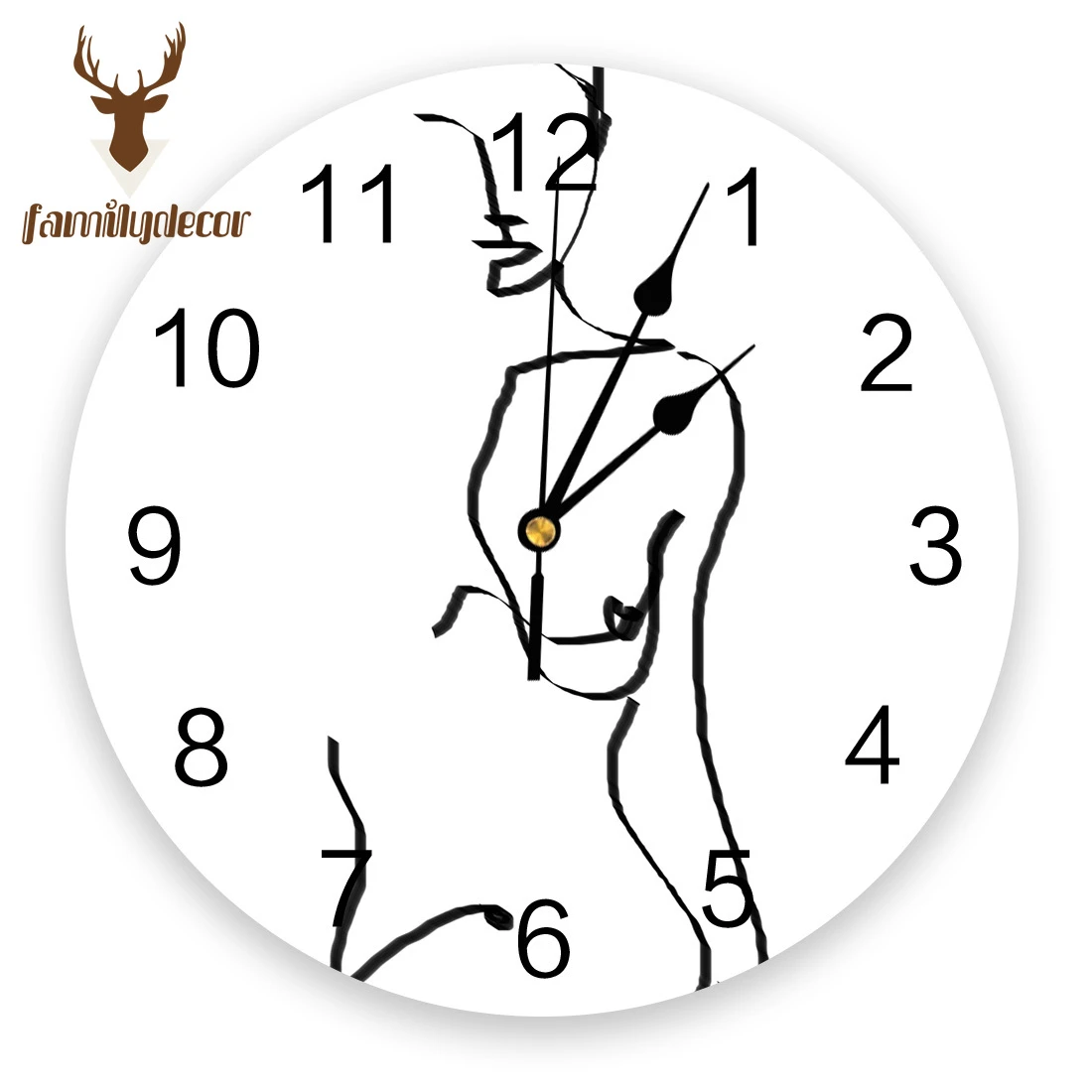 Abstract Nude Printed Pvc Wall Clock Modern Design Home Decor Bedroom Silent O Clock Watch Wall For Living Room Wall Clocks Aliexpress