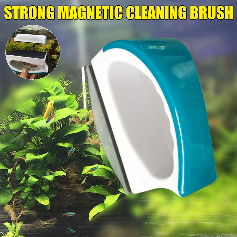 Mini Magnetic Fish Tank Aquarium Glass Cleaner Brush Magnets Strong Magnetic  Clean Dead Ends Scratch-Free PLYED889