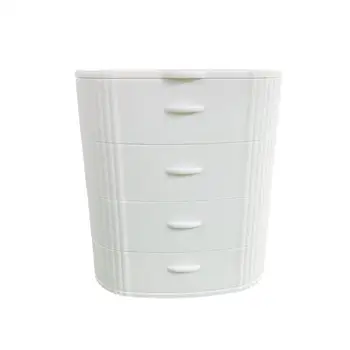 

Creative Multilayer Rotating Jewelry Box Storage Box 4 Layer With Makeup Mirror Lid Jewelry Accessory Storage Tray