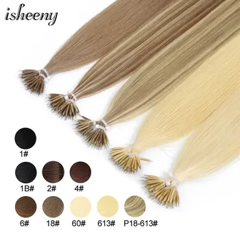 

Isheeny 14" Remy Micro Beads Hair Extensions In Nano Ring Links Human Hair Straight 9 Colors Blonde European Hair 50s 100s 200s