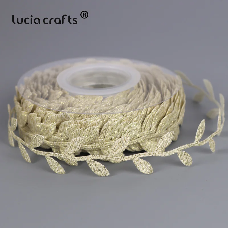 Lucia crafts 30mm Leaves Trim Leaf Ribbons DIY Appliques Garment 1roll