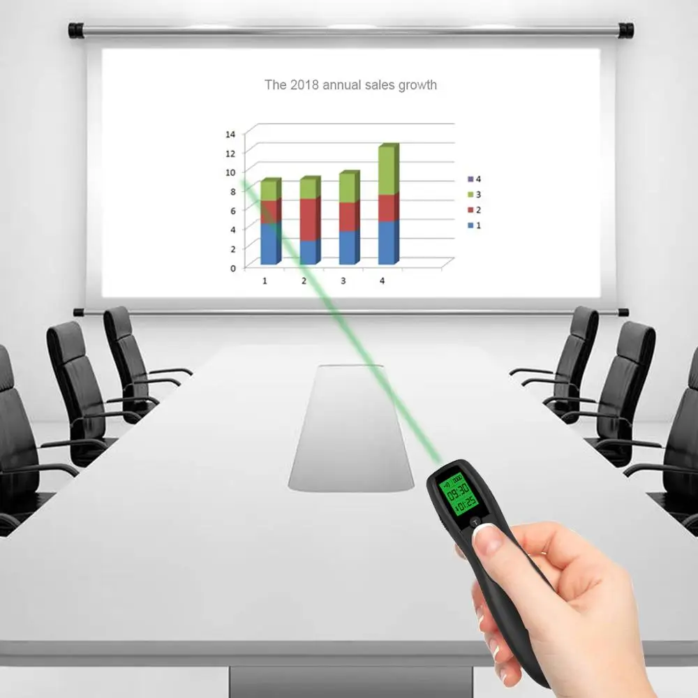  Wireless Presenter Doosl Rechargeable Green Pointer Laser with LED Display 2.4GHz Powerpoint Presen - 32859804486
