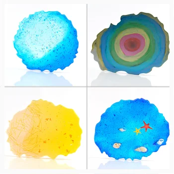 

Shiny High Quality round Silicone Molds epoxy resin DIY geode coasters Mould DIY Coaster Mold Resin Box Resin Box
