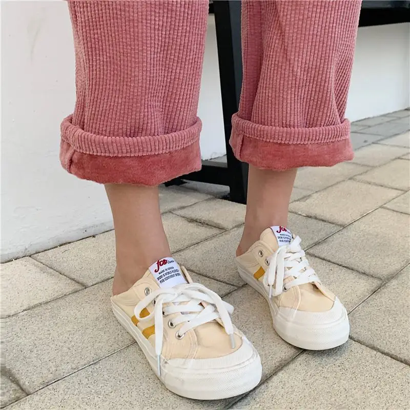 Женские брюки, теплые, Ulzzang, вельветовые, длинные, для отдыха, прямые, корейский стиль, брюки для женщин, s, с высокой талией, зимние, для женщин,, уличная одежда
