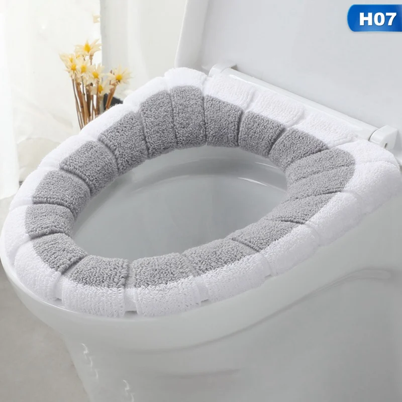 Новое зимнее удобное мягкое подогреваемое моющееся сиденье для унитаза набор ковриков для ванной комнаты Аксессуары для домашнего декора коврик для унитаза - Цвет: H07