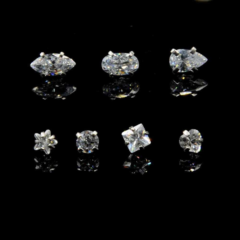 1Pc Bioplast Flexible 16G 6/8mm Ear Cartilage Tragus Piercing Body Jewelry Push-in Labret Lip Stud with Press Fit Steel Zircon - Image 3