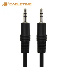 Cabletime 3.5mm jack cabo de áudio alto-falante estéreo linha aux cabo jack para o carro fone de ouvido para iphone 6 samsung galaxy s8 xiaomi c204(China)