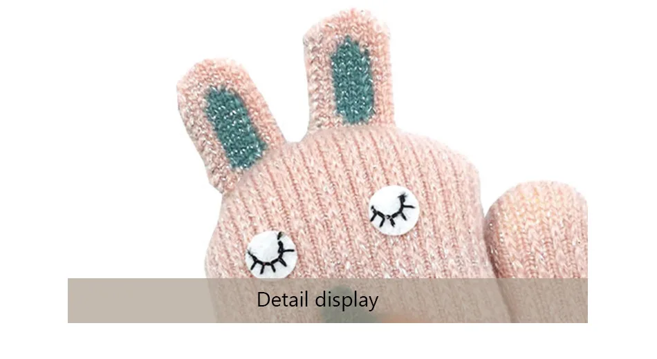 RUINPOP/ милые зимние вязаные перчатки для мальчиков и девочек, модные дизайнерские вязаные перчатки, варежки, детские мягкие тёплые перчатки