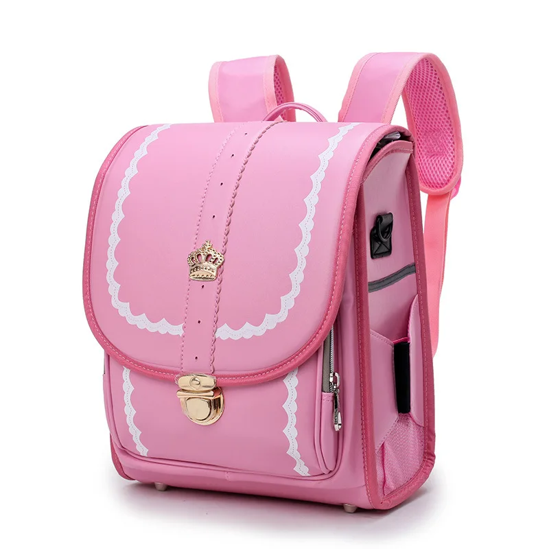 Japan Style Children School Bag for Girls Boys Backpack Waterproof PU Leather Randoseru Kids Bags Orthopedic Backpacks Baby Bags