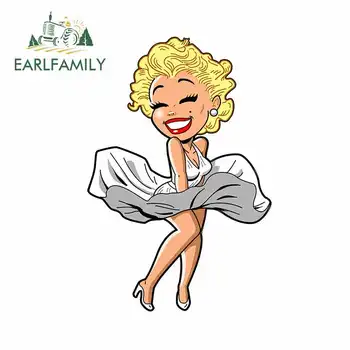 

EARLFAMILY 13cm x 12.4cm for Cartoon Marilyn Monroe Car Stickers and Decals Graphics Car Wrap Auto Waterproof Vinyl Sticker
