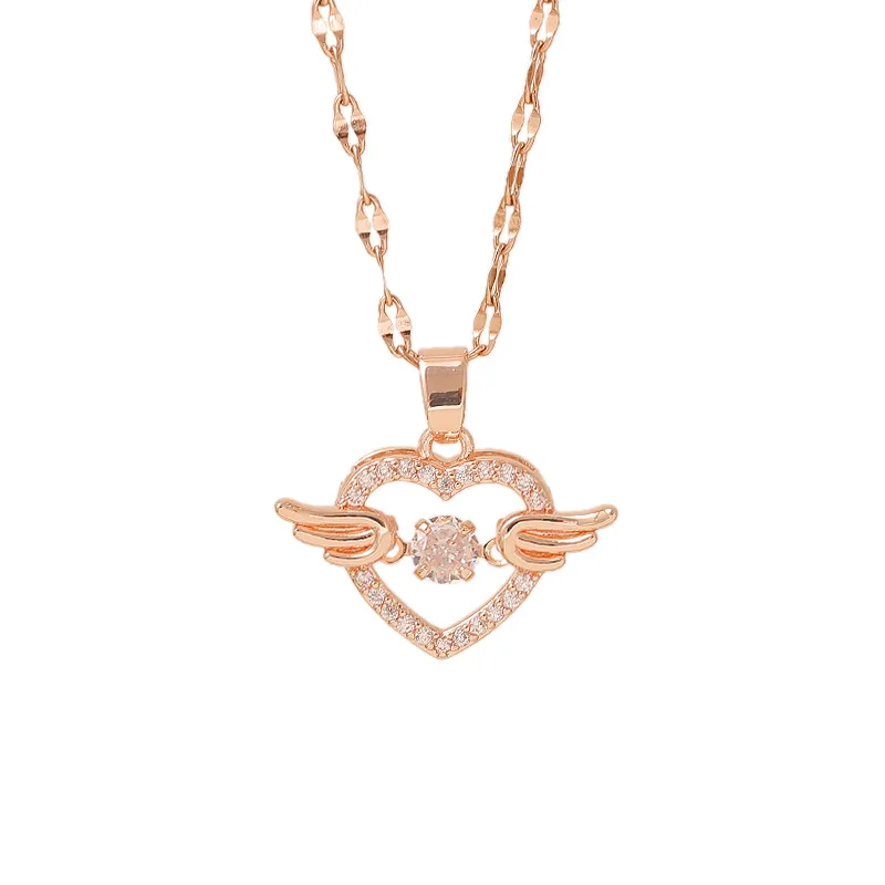 South Korea 2021 New Women's Heart-shaped Zircon Bone Chain Cool Wind Necklace Fashion Jewelry Women | Украшения и аксессуары