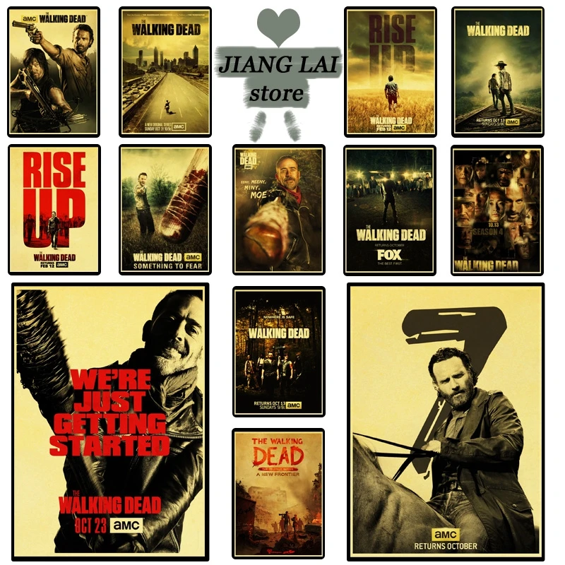 Ходячие мертвецы сезон 7 фотообои из крафт бумаги бар кафе домашний Декор Картина