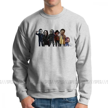 

Slasher Squad Horror Sweatshirt Michael Myers Jason Voorhees Men Hoodie Vintage Pure Cotton Sweatshirt Crewneck Winter Pullovers