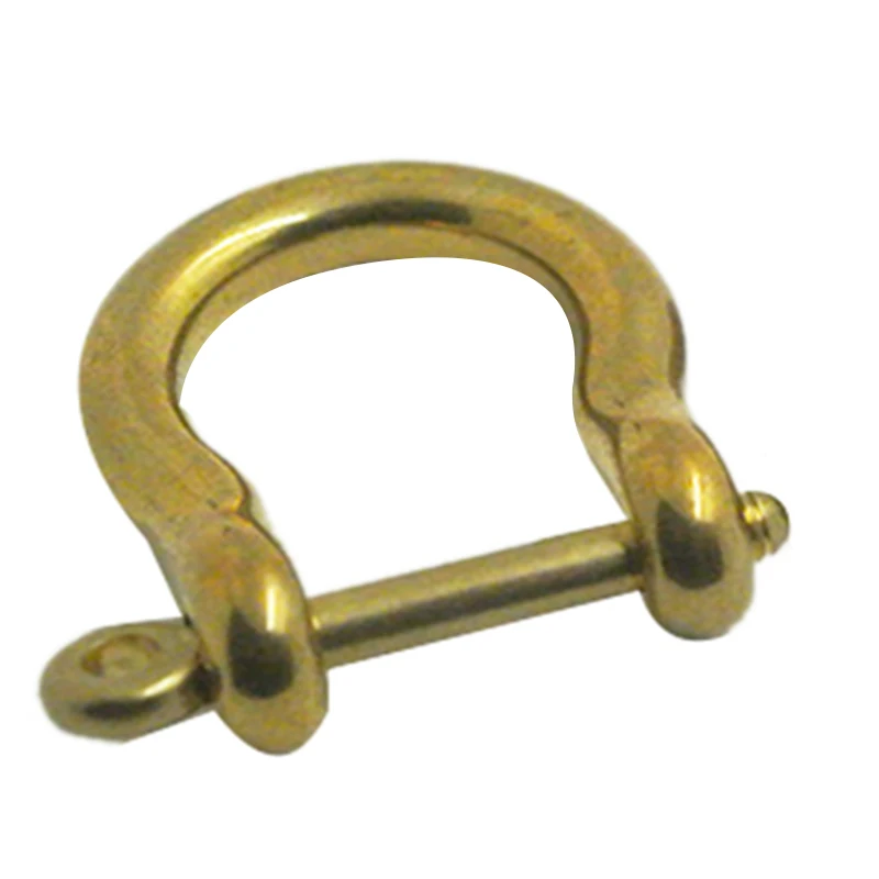 

20PC Solid Brass Carabiner D Bow Shackle Screw Pin Joint Connect Key Chain Hook Leather Craft 10Mm
