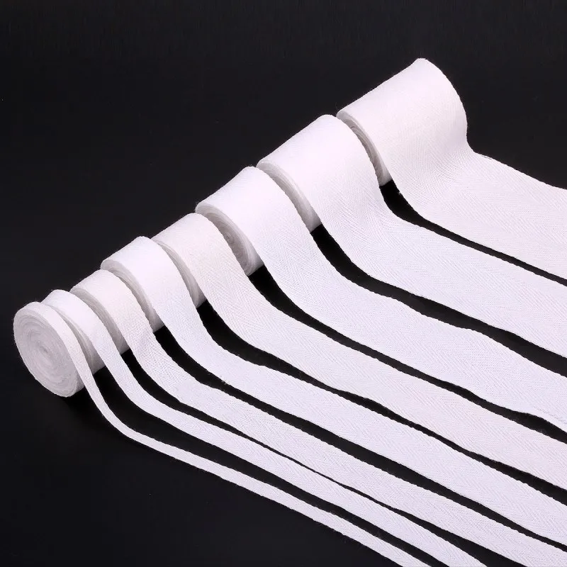 Cotton Ribbon 50Y White Black Natural Chevron 6-50mm 100% Cotton Ribbons Herringbone Binding Tape Lace Trimming Packing DIY Accessories