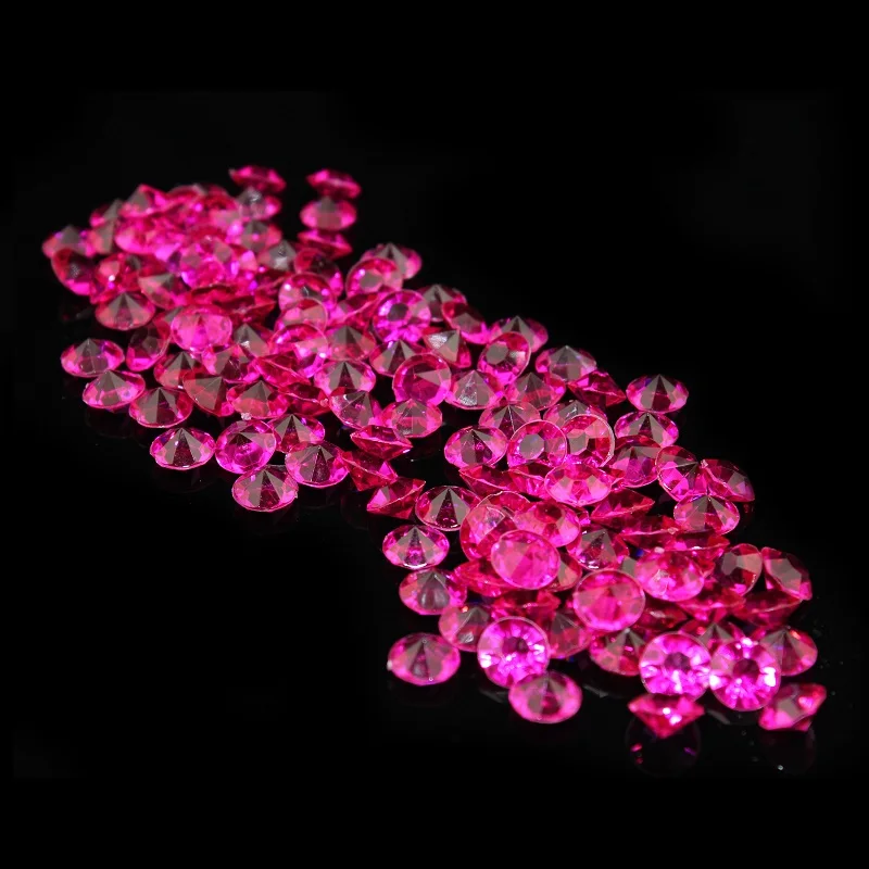 1000 шт 10 мм прозрачный акриловый Свадебный Стол Конфетти бриллианты разлетающиеся кристаллы украшения - Цвет: Fuchisa