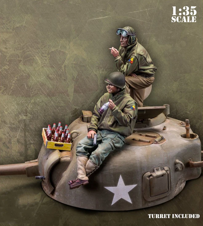 1/35 солдат США с револьверной смоляной фигуркой Строительный набор