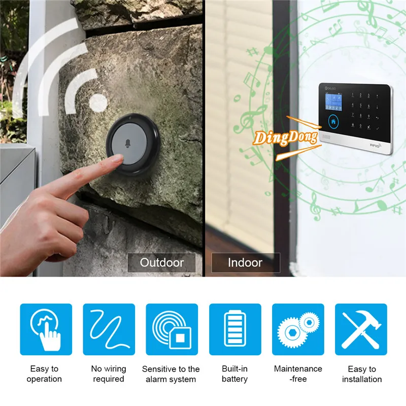 DIGOO DG-HOSA 433 МГц Кнопка сигнализации дверной звонок Домашняя безопасность Совместимость с HOSA MAHA 2G 3G Защита системы безопасности