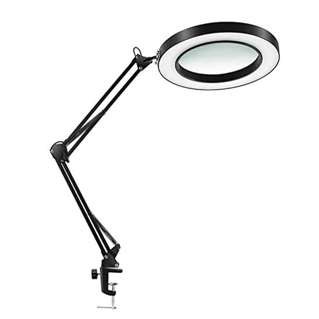 Magnifying Glass with Light and Stand LED Desk Lamp Adjustable Arm