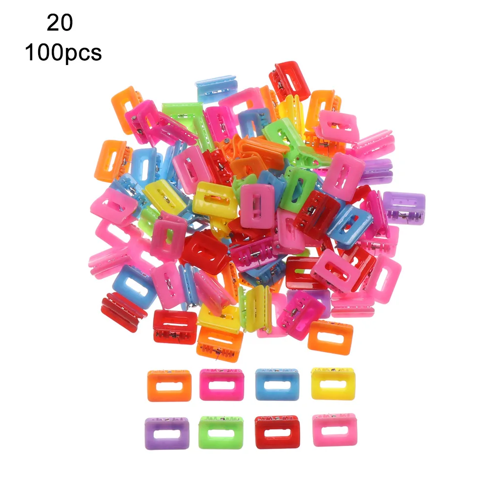 100pcs-rectangle 50/100 шт., с изображением милой бабочки Заколки для волос цветок заколки для волос для маленьких детей коготь заколки Смешанные Цвет мини заколки для волос аксессуары для волос - Цвет: 100pcs-rectangle