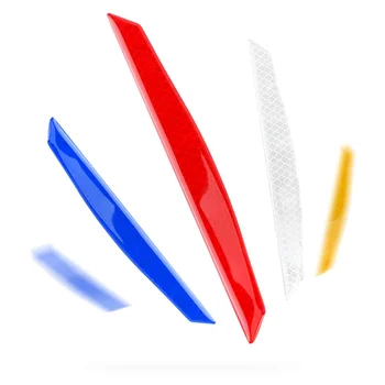 

Hot 2pcs Self-Stick Grade Buffer Molding Protection Strip Car Bumper Wheel Eyebrow Reflective Warning Strip Stickers