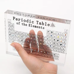 Affichage des ornements du tableau périodique, cristal acrylique Transparent avec éléments pour enfants, journée d'enseignement, affichage des éléments chimiques 