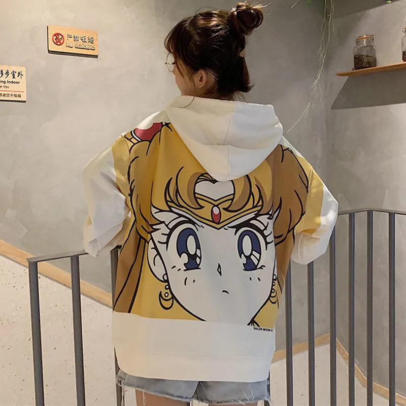 Сейлор Мун в стиле Харадзюку Толстовка 2019 Корейском kawaii 90s детской одежды с
