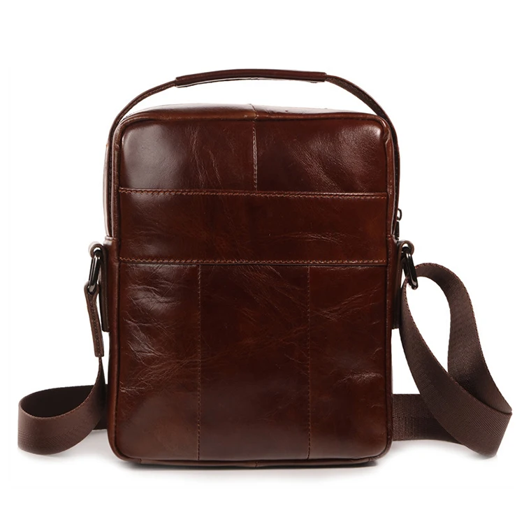 New Genuine Leather Crossbody Bag Cow Skin Men Single Shoulder Messenger Bags High Quality Casual Zipper Office Messenger Bags