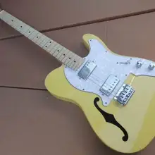 Новая гитара электрогитара тел модель с F отверстие в желтом 110119